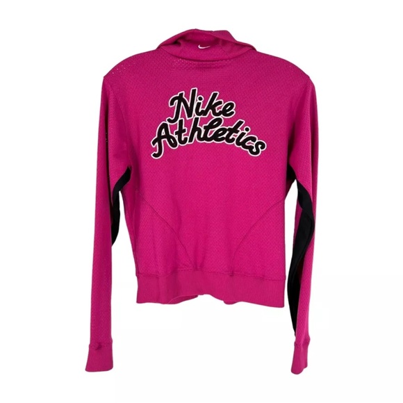 Nike Retro Track Jacket Womens Size Medium Pink Mesh Full Zip Embroidered Logo - Picture 1 of 12